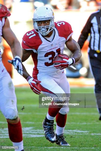 Running back David Johnson of the Arizona Cardinals carries the ball in the fourth quarter of a game against the Cleveland Browns on November 1, 2015...