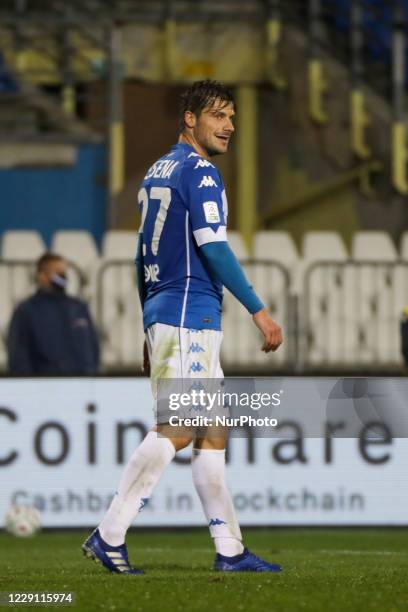 Daniele Dessena of Brescia in action during the match between Brescia and Lecce for the Serie B at Stadio Mario Rigamonti, Brescia, Italy, on october...