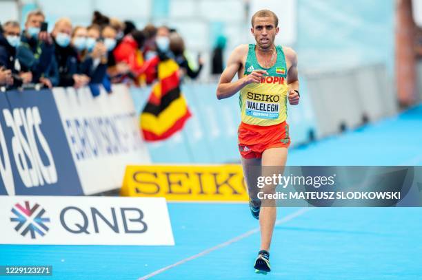 Amedework Walelegn of Ethiopia finishes third in the men's race of... News Photo - Getty Images