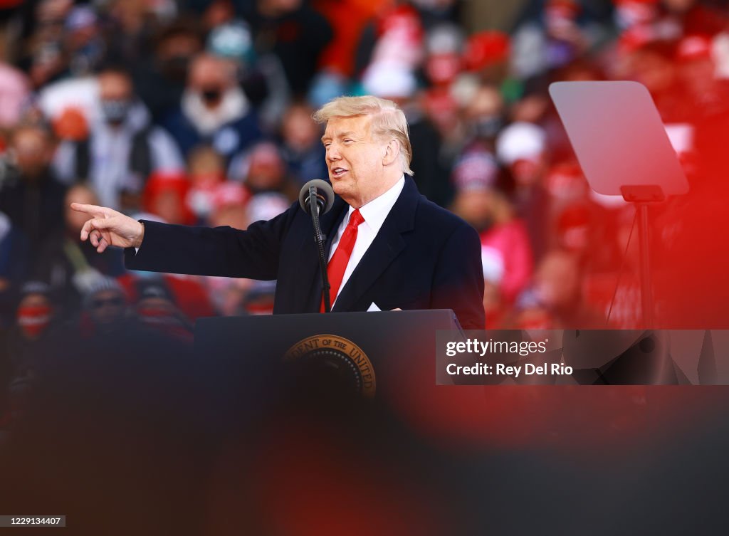 President Trump Holds Campaign Rally In Muskegon, Michigan