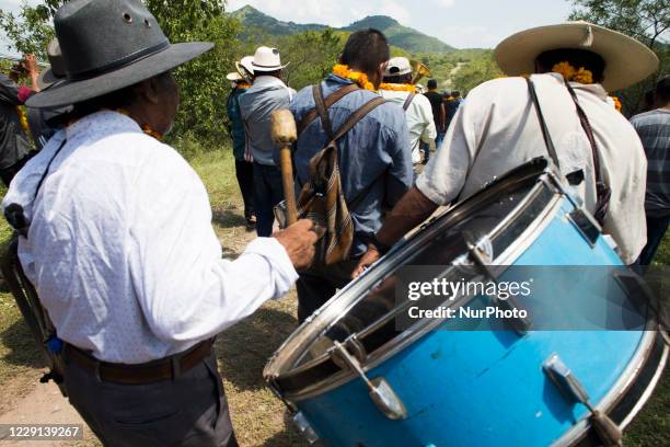 Festivities In Honor Of Saint Luke on October 10, 2020 in Ahuehuepan, Guerrero, Mexico. In the Nahua indigenous community of Ahuehuepan, Guerrero,...