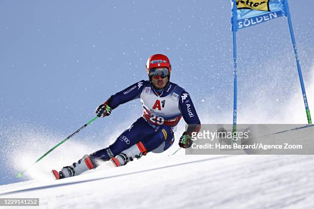 Giovanni Borsotti of Italy in action during the Audi FIS Alpine Ski World Cup Men's Giant Slalom on October 18, 2020 in Soelden, Austria.
