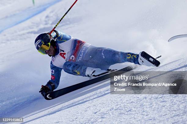 Ted Ligety of USA crashes out during the Audi FIS Alpine Ski World Cup Men's Giant Slalom on October 18, 2020 in Soelden, Austria.