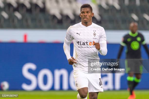 Breel Embolo of Borussia Moenchengladbach looks on during the Bundesliga match between Borussia Moenchengladbach and VfL Wolfsburg at Borussia-Park...