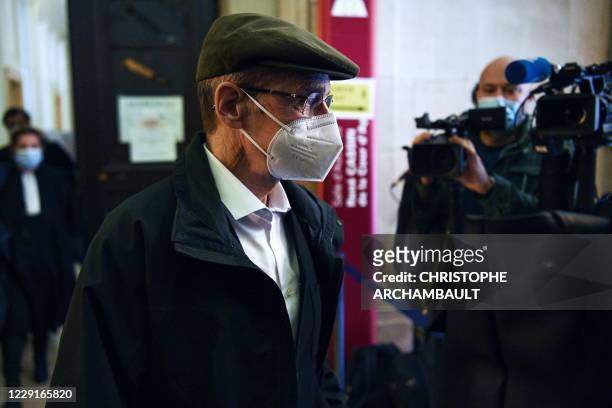Former leader of Basque separatist group ETA, Josu Ternera, whose real name is Jose Antonio Urrutikoetxea Bengoetxea, exits a courtroom in the...