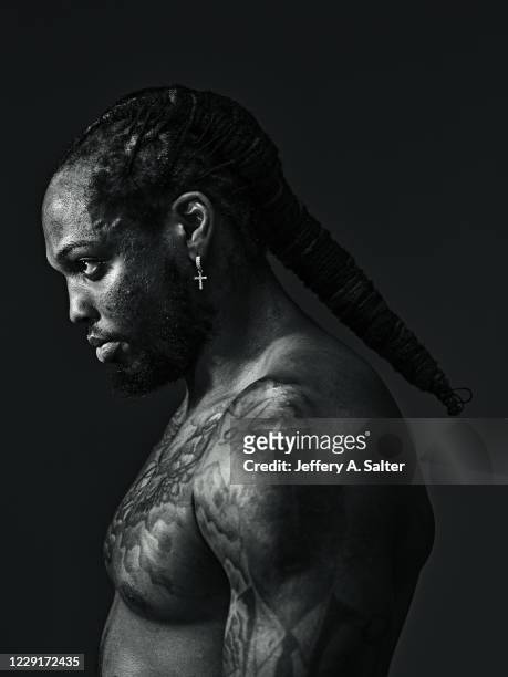 Closeup portrait of Tennessee Titans running back Derrick Henry posing during photo shoot. Dallas, TX 7/13/2020 CREDIT: Jeffery A. Salter