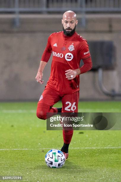 Toronto FC Defender Laurent Ciman controls the ball during the first half of a Major League Soccer match between the Atlanta United FC and the...