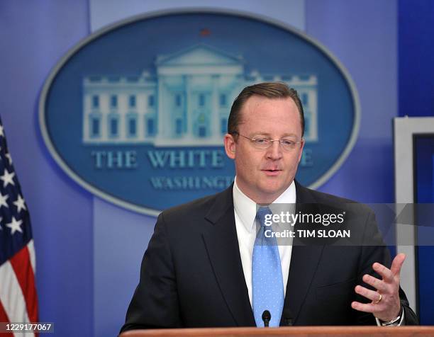 White House Press Secretary Robert Gibbs holds his daily briefing, primarily focused on the situation in Egypt on January 28, 2011 at the White House...