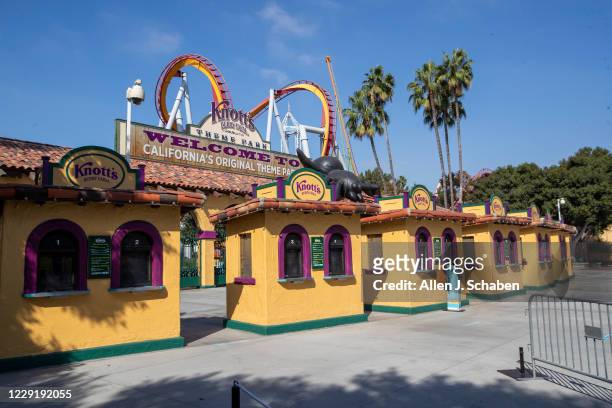 View of Knott's Berry Farm, which is closed due to the coronavirus pandemic, on Tuesday, Oct. 20, 2020 in Buena Park, CA. Orange County, also home to...