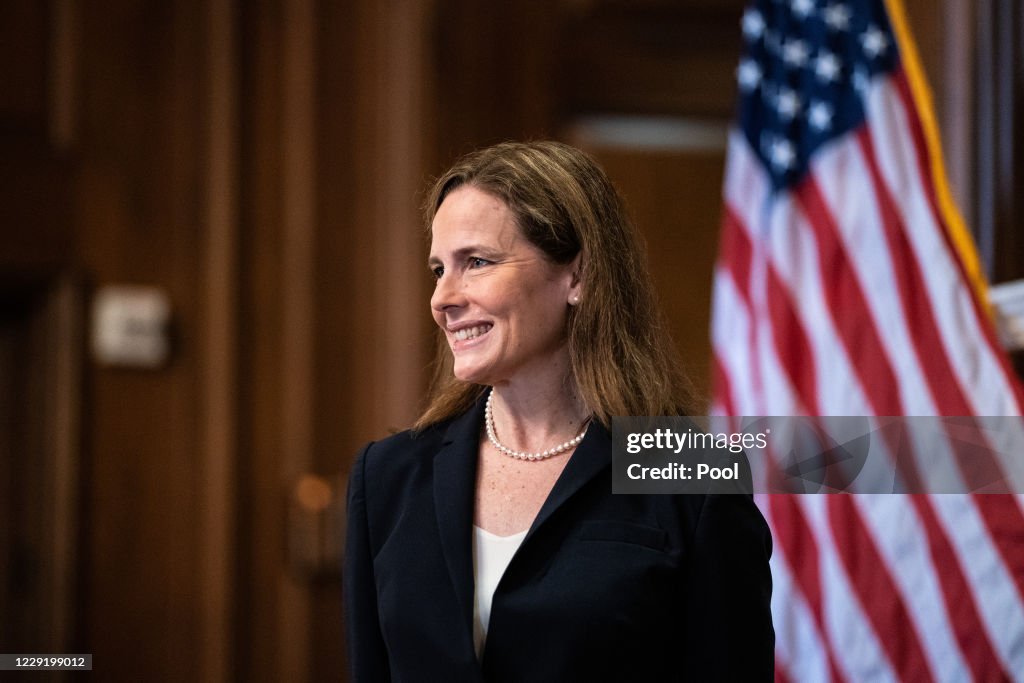 Supreme Court Justice Nominee Amy Coney Barrett Meets With Senators Ahead Of Confirmation Vote