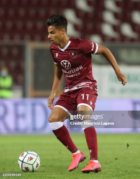 Hachim Mastour of Reggina during the Serie B match between Reggina and Cosenza Calcio at Stadio Oreste Granillo on October 20, 2020 in Reggio...