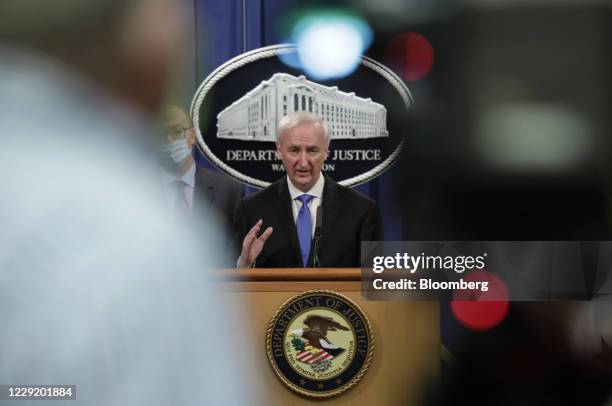 Jeffrey Rosen, deputy attorney general, speaks during a news conference at the Department of Justice in Washington, D.C., U.S., on Wednesday, Oct....