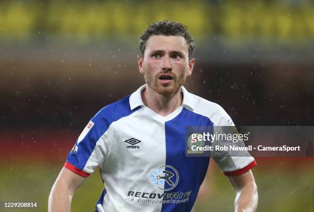 Blackburn Rovers' Corry Evans during the Sky Bet Championship match between Watford and Blackburn Rovers at Vicarage Road on October 21, 2020 in...