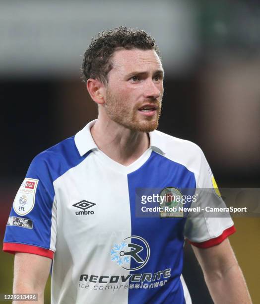 Blackburn Rovers' Corry Evans during the Sky Bet Championship match between Watford and Blackburn Rovers at Vicarage Road on October 21, 2020 in...