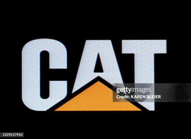 This image taken from a video screen shows the logo for Caterpillar Inc. On January 11, 2012 in Washington, DC. AFP PHOTO/Karen BLEIER