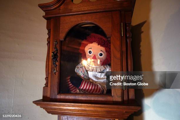 Annabelle" doll in the house's living room at the "Conjuring" house in Harrisville, RI on Oct. 14, 2020. The house, a 3,100 square foot farmhouse and...