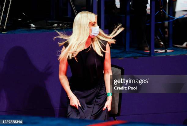 Ivanka Trump arrives prior to the start of the debate between her father President Donald Trump and Democratic presidential nominee Joe Biden at...