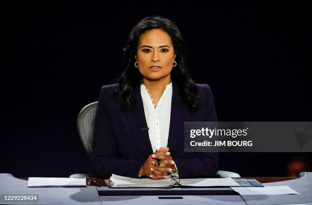 Debate moderator Kristen Welker speaks during the final presidential debate at Belmont University in Nashville, Tennessee, on October 22, 2020.