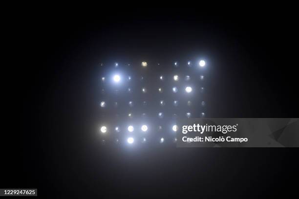 Spotlight is seen during the Serie A football match between US Sassuolo and Torino FC. The match ended 3-3 tie.