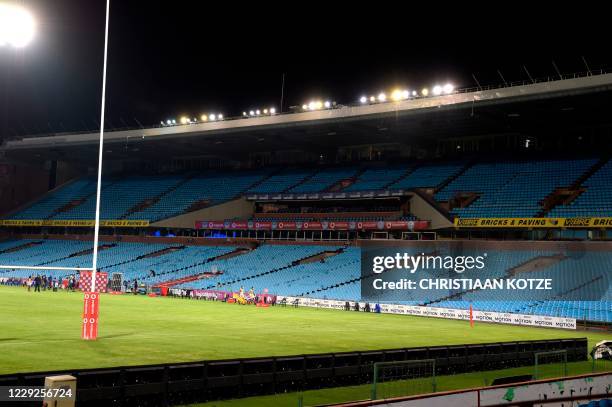 General shot of an empty stadium with no spectators due to the COVID-19 coronavirus regulations ahead of the the third round match in the South...