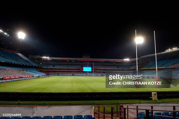 General shot of an empty stadium with no spectators due to the COVID-19 coronavirus regulations ahead of the the third round match in the South...