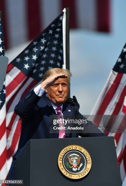 President Donald J. Trump hosts a Make America Great event on fighting for the forgotten men and women and the Lumbee tribe in Lumberton, NC United...