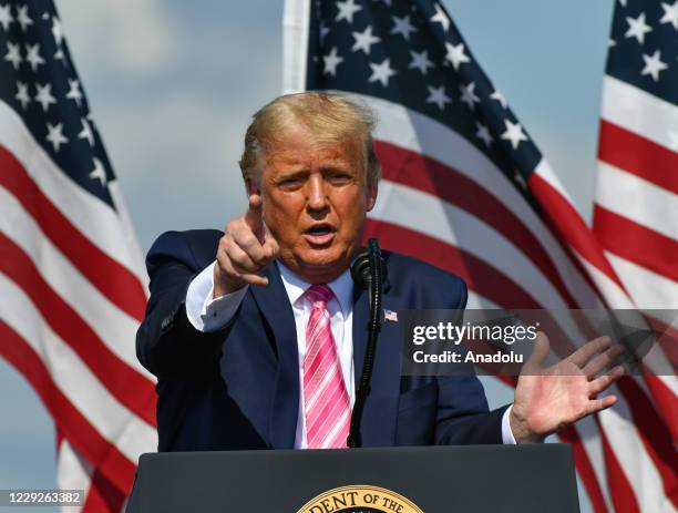 President Donald J. Trump hosts a Make America Great event on fighting for the forgotten men and women and the Lumbee tribe in Lumberton, NC United...