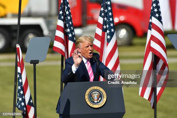 President Donald J. Trump hosts a Make America Great event on fighting for the forgotten men and women and the Lumbee tribe in Lumberton, NC United...