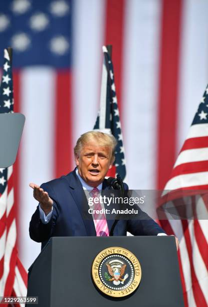 President Donald J. Trump hosts a Make America Great event on fighting for the forgotten men and women and the Lumbee tribe in Lumberton, NC United...