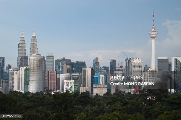 General skyline view of Malaysias capital Kuala Lumpur on October 25, 2020.