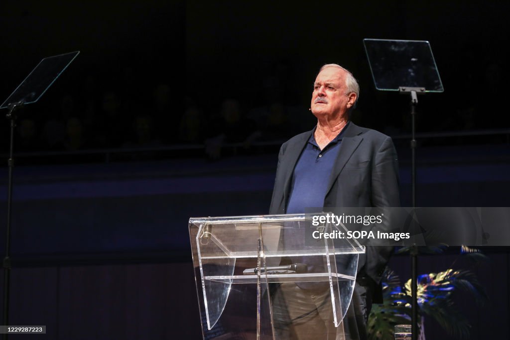 John Marwood Cleese speaks during the Unique Lives &...