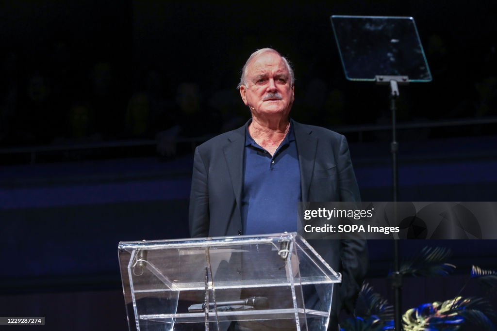 John Marwood Cleese speaks during the Unique Lives &...
