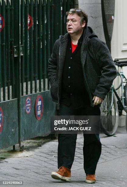 L'ancien agent de stars et actuel producteur de films Dominique Besnehard est photographié à son arrivée au temple protestant de l'Oratoire du...