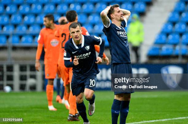 Thomas Eisfeld of VfL Bochum and Simon Zoller of VfL Bochum ,looks on,gestures during the Second Bundesliga match between VfL Bochum 1848 and FC...