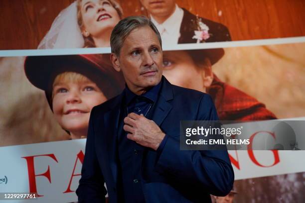 Danish-US actor Viggo Mortensen poses as he arrives the galepremiere of his new movie "Falling" in Copenhagen on October 26, 2020. - "Falling" is...