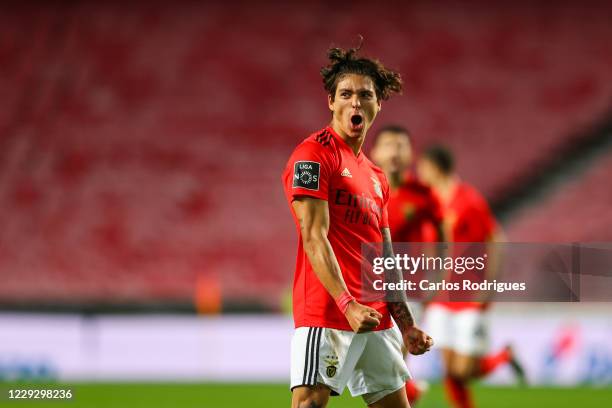 Darwin Nunez of SL Benfica celebrates scoring SL Benfica second goal during the Liga NOS match between SL Benfica and Belenenses SAD at Estadio da...