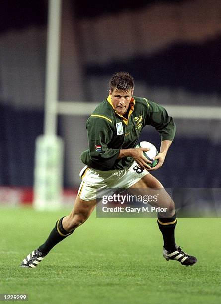 Bobby Skinstad of South Africa in action against Uruguay during the Rugby World Cup Pool A match at Hampden Park in Glasgow, Scotland. South Africa...