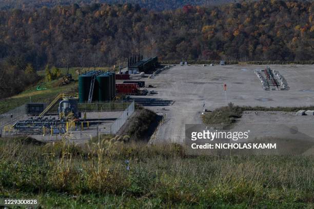 View of the Hunter Pad fracking site in Marianna, Pennsylvania, on October 22, 2020. - There are many complexities around the debate over fracking...