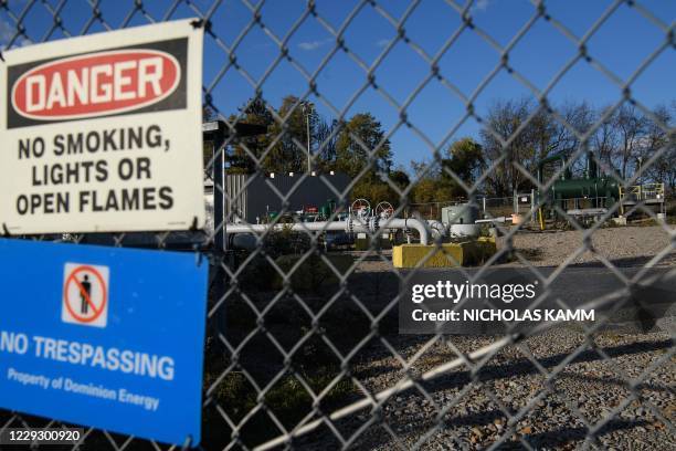 View of the Belski Valve Yard in Daisytown, Pennsylvania, on October 22, 2020. - There are many complexities around the debate over fracking that is...