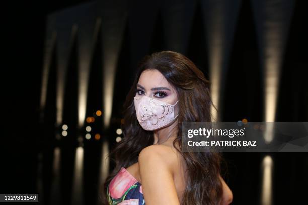 Emirati-Moroccan actress Mayssa Maghrebi walks the red carpet of the 4th edition of the El-Gouna Film Festival in the Red Sea resort of El-Gouna on...