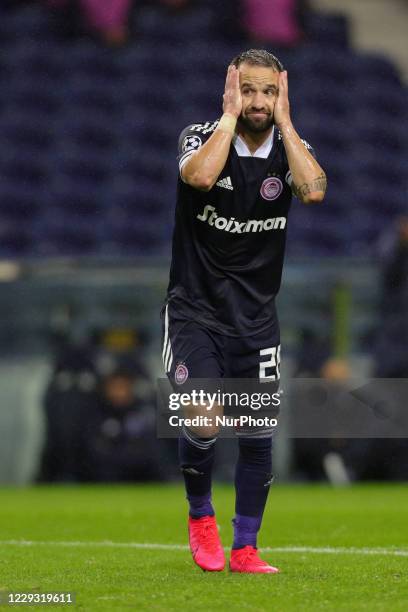 Mathieu Valbuena of Olympiacos FC reacts during the UEFA Champions League Group C stage match between FC Porto and Olympiacos FC at Dragao Stadium on...