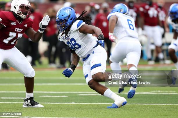 Georgia State Panthers defensive lineman Javon Denis during the game between the Georgia State Panthers and Troy Trojans on October 24, 2020 at...