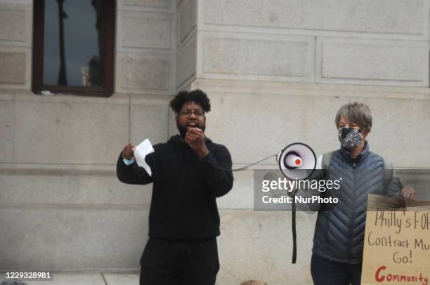 Activist Hold a press conference at City Hall to demand community control over the Philadelphia Police Department in Philadelphia, PA on October 27,...