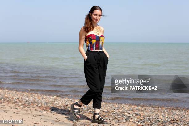 Lebanese film maker Dahlia Nemlich poses during a photo shoot at the El Gouna Film Festival in the Red Sea southern resort of El Gouna, on October...