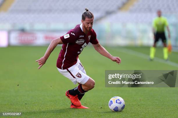 Cristian Ansaldi of Torino FC in action during the Coppa Italia match between Torino Fc and Us Lecce. Torino Fc wins 3-1 over Us Lecce.