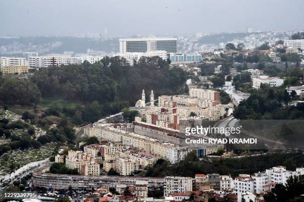 This picture shows a view of the popular neighbourhood of Bab El Oued in the Algerian capital Algiers on October 26, 2020. - Algerians are set to...