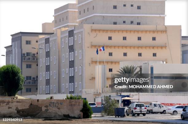 Picture taken from a distance shows the French consulate in the Saudi Red Sea port of Jeddah on October 29, 2020. - A Saudi citizen wounded a guard...