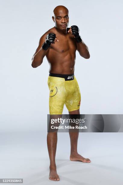 Anderson Silva poses for a portrait during a UFC photo session on October 30, 2020 in Las Vegas, Nevada.