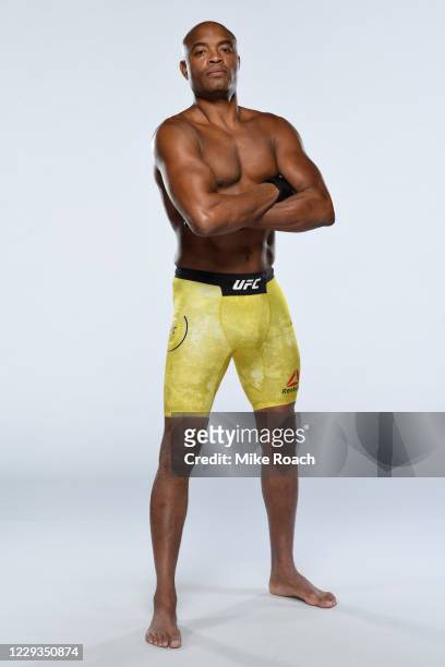 Anderson Silva poses for a portrait during a UFC photo session on October 30, 2020 in Las Vegas, Nevada.