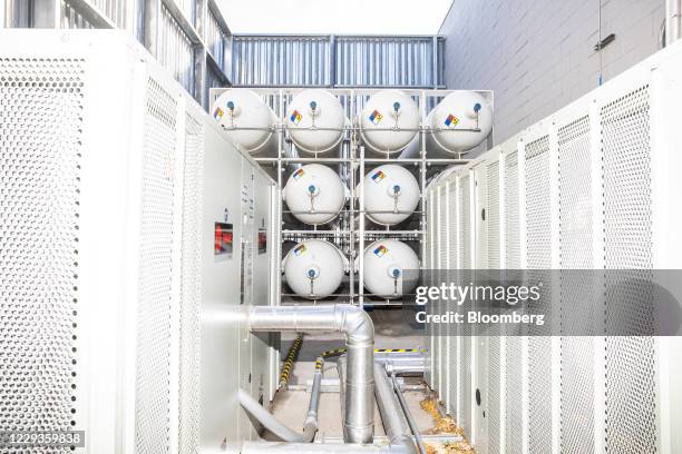 Helium liquidation tanks at the Honeywell Quantum Computer Lab in Broomfield, Colorado, U.S., on Wednesday, Oct. 14, 2020. Honeywell is pursuing its...